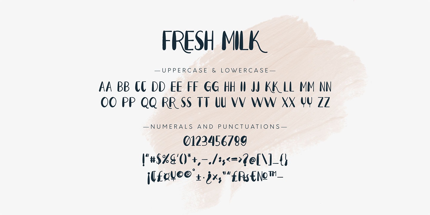 Пример шрифта Fresh Milk #3